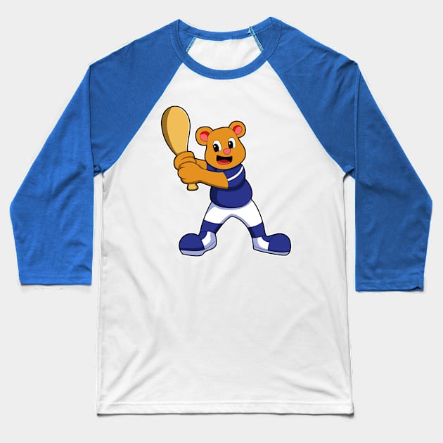 Bear as Batter at Baseball Baseball T-Shirt by Markus Schnabel